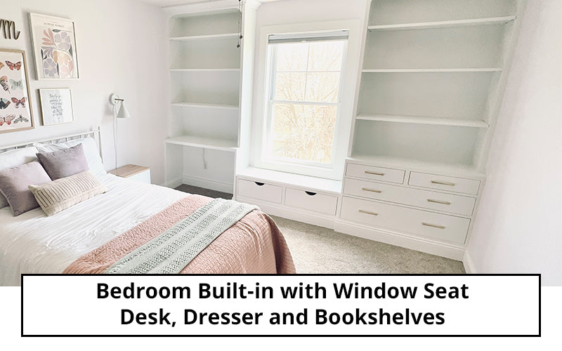 How To Build a Bedroom Window Seat Built-in With Desk, Dresser, and Bookshelves Woodworking DIY Project