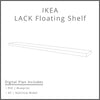 Ikea Lack Floating Shelf Plan Woodworking Project Plan and 3D SketchUp Model - DIGITAL DOWNLOAD